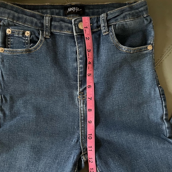 NASTY GAL Stretch HIGH RISE High Waisted SKINNY Soft JEANS UK 10 EU 38 - Picture 14 of 16